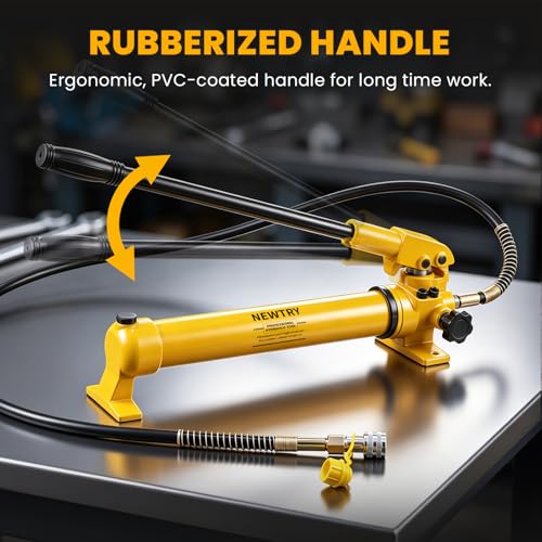 Image of NEWTRY 30 ton Hydraulic Ram Jack Cylinder and CP-700 Hand Hydraulic Pump Short Type 2 inch Stroke Porta Power Ram