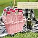 Aikolesa Wicker Picnic Basket for Kids, Small Woven Rattan Basket with Handles Pink Garden Harvest Hamper Basket Empty for Storage Toy Flower Wedding