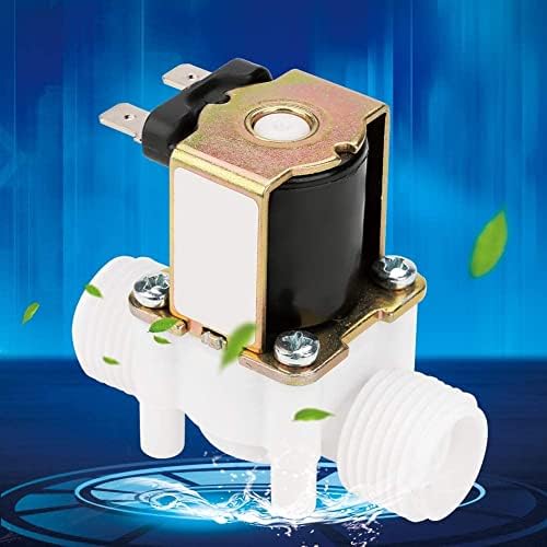 LANTRO JS DC12V G3/4 inch Electric Solenoid Valve, Plastic Electromagnetic Valve Water Air Inlet Switch Normally Closed Water Solenoid Valve