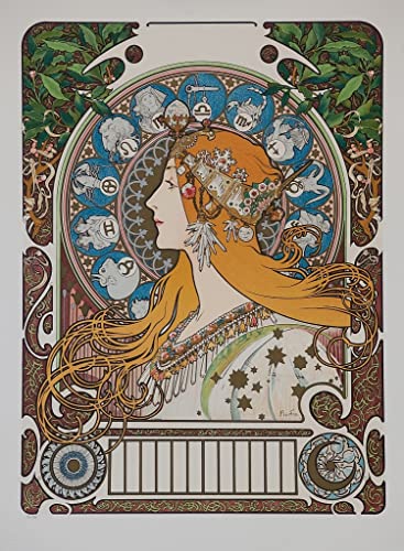 Toile Alphonse Mucha portrait Slavia décoration murale salon de haute qualité 60x90cm