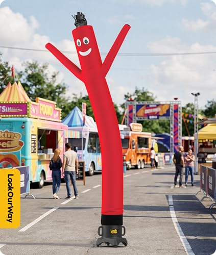 Image of LookOurWay Air Dancers Inflatable Tube Man Attachment - 10 Feet Tall Wacky Waving Inflatable Dancing Tube Guy for Business Promotion - Blower Not Included - Red