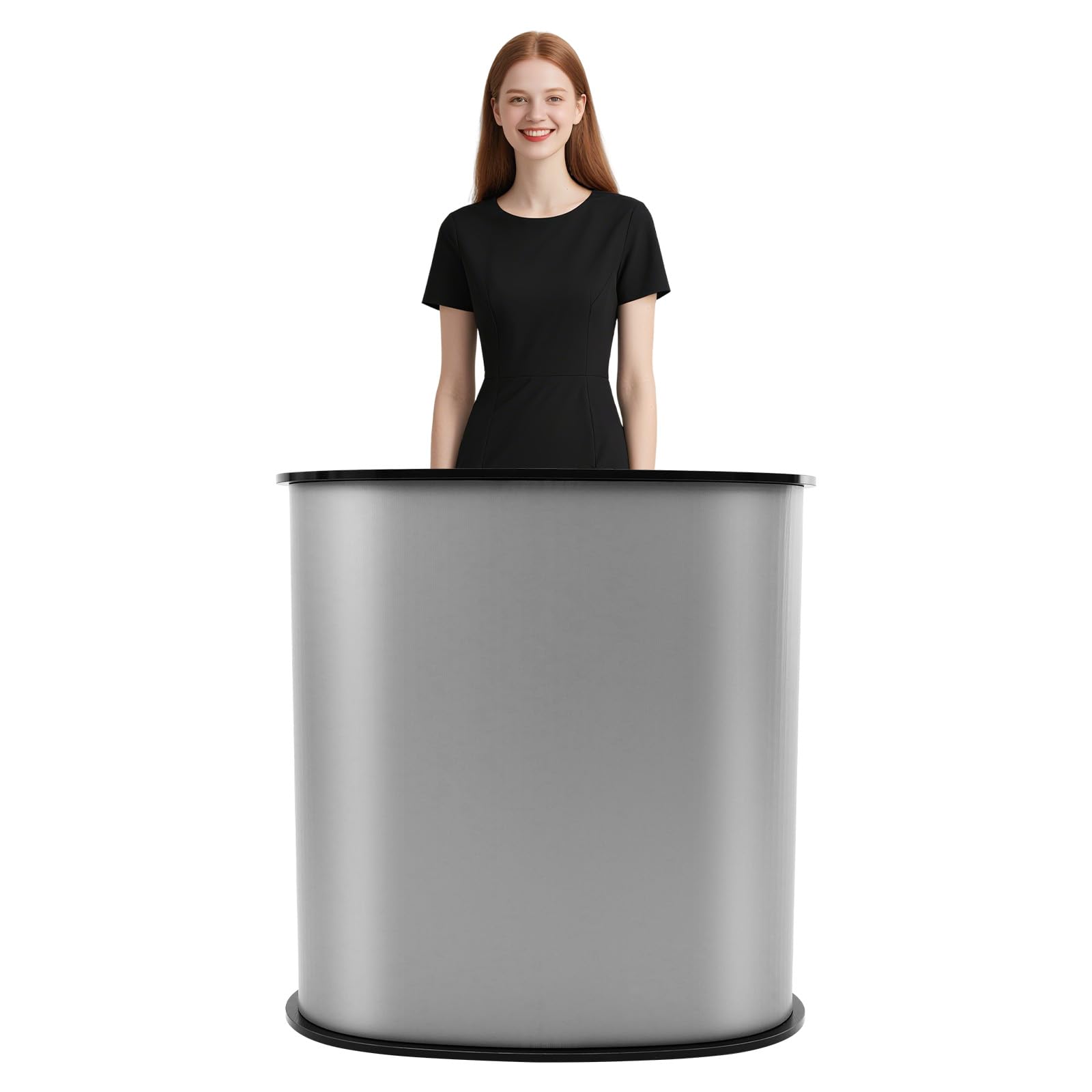 Comptoir de présentation, pliable, comptoir de réception, comptoir de réception, comptoir, bureau rond, stand d'exposition, podium, bureau de réception, table de réception, table de foire gratuite,
