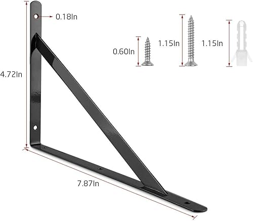 Miniatura 2 de Acrux7 - Soportes de estante para trípode, soportes de estante de triángulo, ángulo de 90 grados para montaje en pared