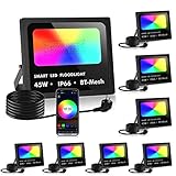 flutlicht englisch 🌈【RGB Smart LED Flutlicht】45W RGB Farbwechsel Outdoor/Innen Scheinwerfer (2700K-6500K), Helligkeit von bis zu 2000Lm, LED Flutlicht ist auch mit 16 Millionen Farben und 20 Modi ausgestattet , IP66-wasserdicht, Kamera-Kommissionierfarbe, Musikrhythmus und Timing-Funktion. Geeignet für Bühnenbeleuchtung, Wandbeleuchtung und Landschaftsbeleuchtung.
