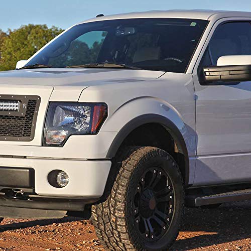 Spec-D Tuning 4PC Front + Rear Factory Style Matte Black Wheel Cover Fender Flares Compatible with 2009-2014 Ford F150 - Thumbnail 2