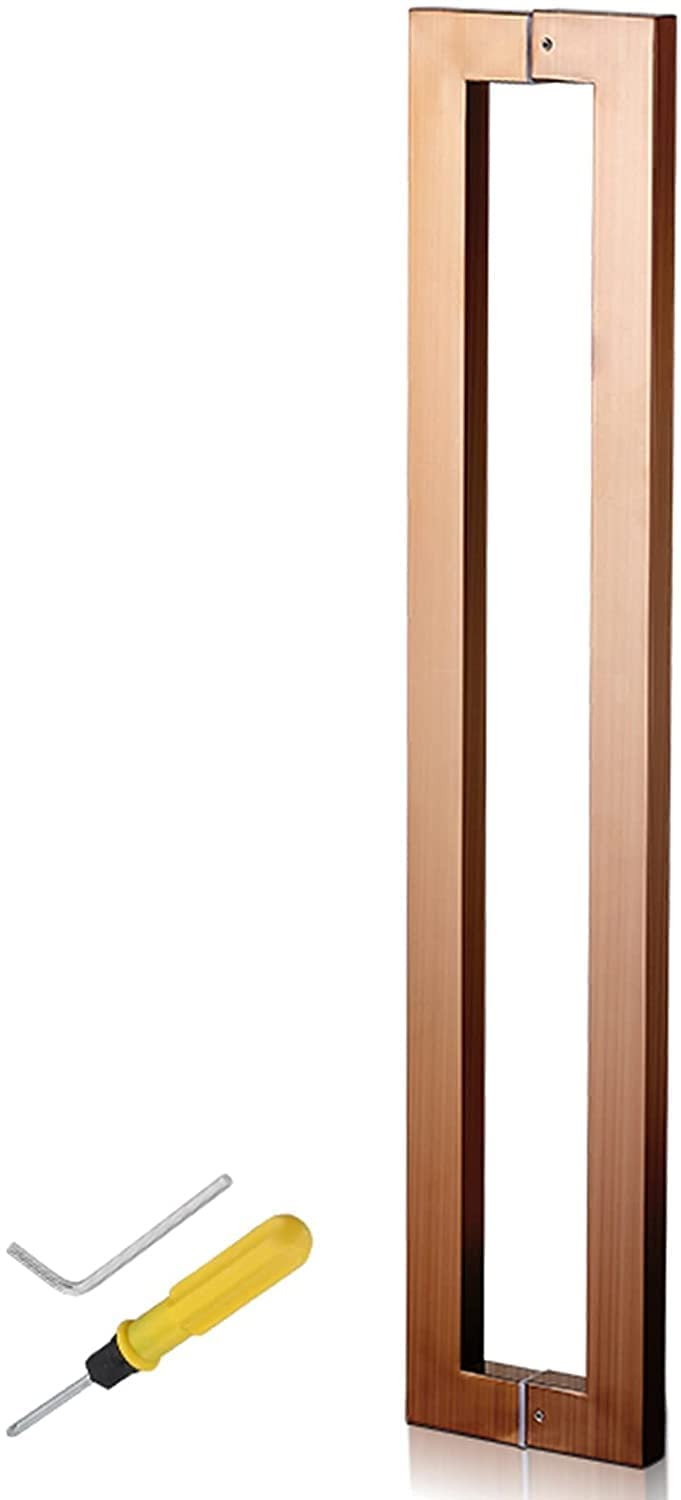 vfdaSWQQ Door handle, Door Pull Glass Push - Stainless Steel Bar Handle All Install Fitting Included(Rose Gold,80Cm/32Inch)