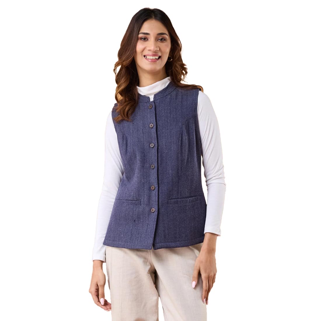 fabindia Blue Wool Jacket-picture-50