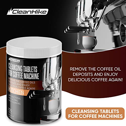 Cleanhike Espresso Machine Cleaning Tablets - (100 Tablets) For Breville, Jura, Miele, And Universal Coffee Machine For All Brands - Professional Coffee Grease And Residue Cleaner For Baristas (1) #TOP1