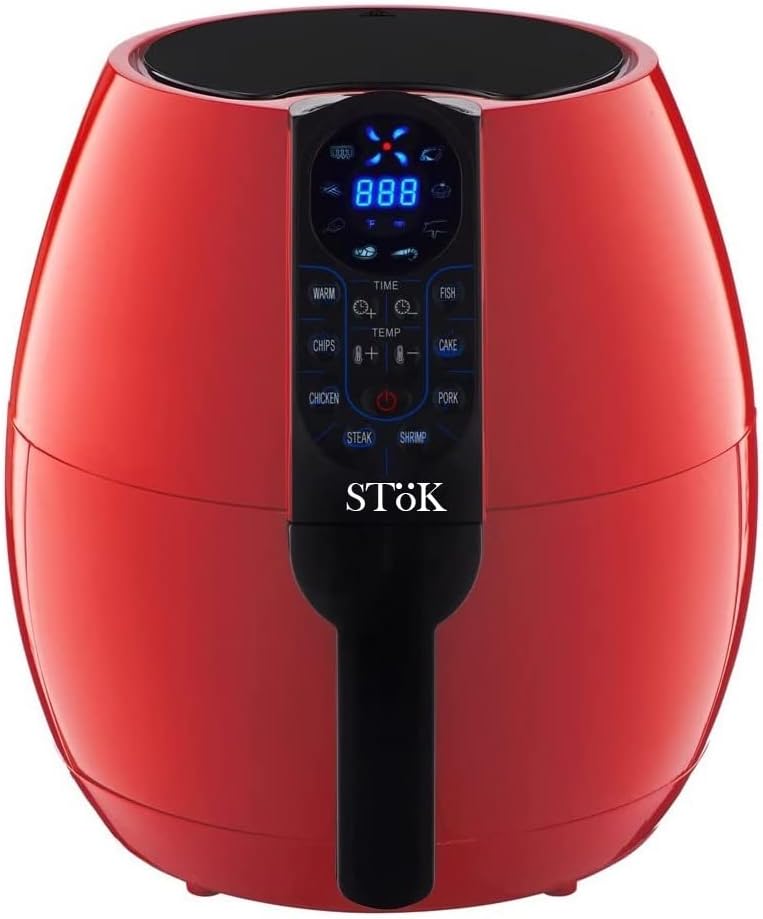 Plastic (St-Afd11-Red) 4 Liters 1500W Smart Rapid 3D Air Technology Digital Air Fryer With Double Layer Grill (1 Year Offsite Warranty)