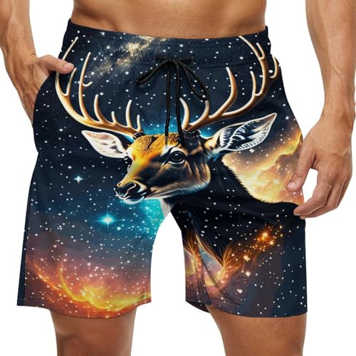 Men's Flower Swim Trunks Hawaiian Bathing Mesh Lining Suit Swimsuits Beach Shorts with Pockets Novelty