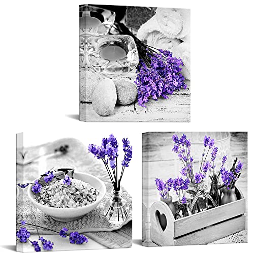 Nachic Wall Lavender Bathroom Wall Decor Grey Purple Canvas Wall