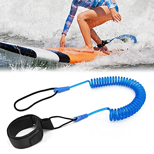 GOCUODE Leash Paddle Surf Ajustable,Leash para Tabla de Surf Sup,Correa Tobillo de Seguridad para Surf para Stand Up Paddle Board, Kayaks,Bodyboard,Surfboard (Azul)