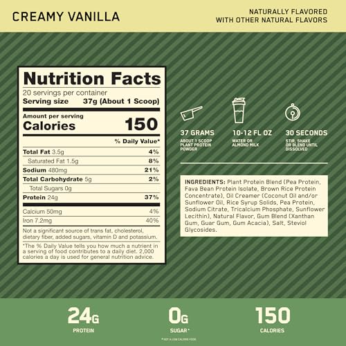 Optimum Nutrition 1117731 Gold Standard 100% Plant Based Protein Powder thumb #2