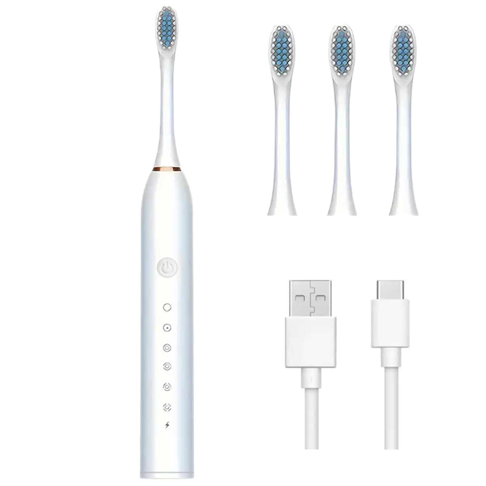 sonic electronic toothbrush with 6 modes and smart timer - perfect for men and women - clean teeth and gums effectively, white503
