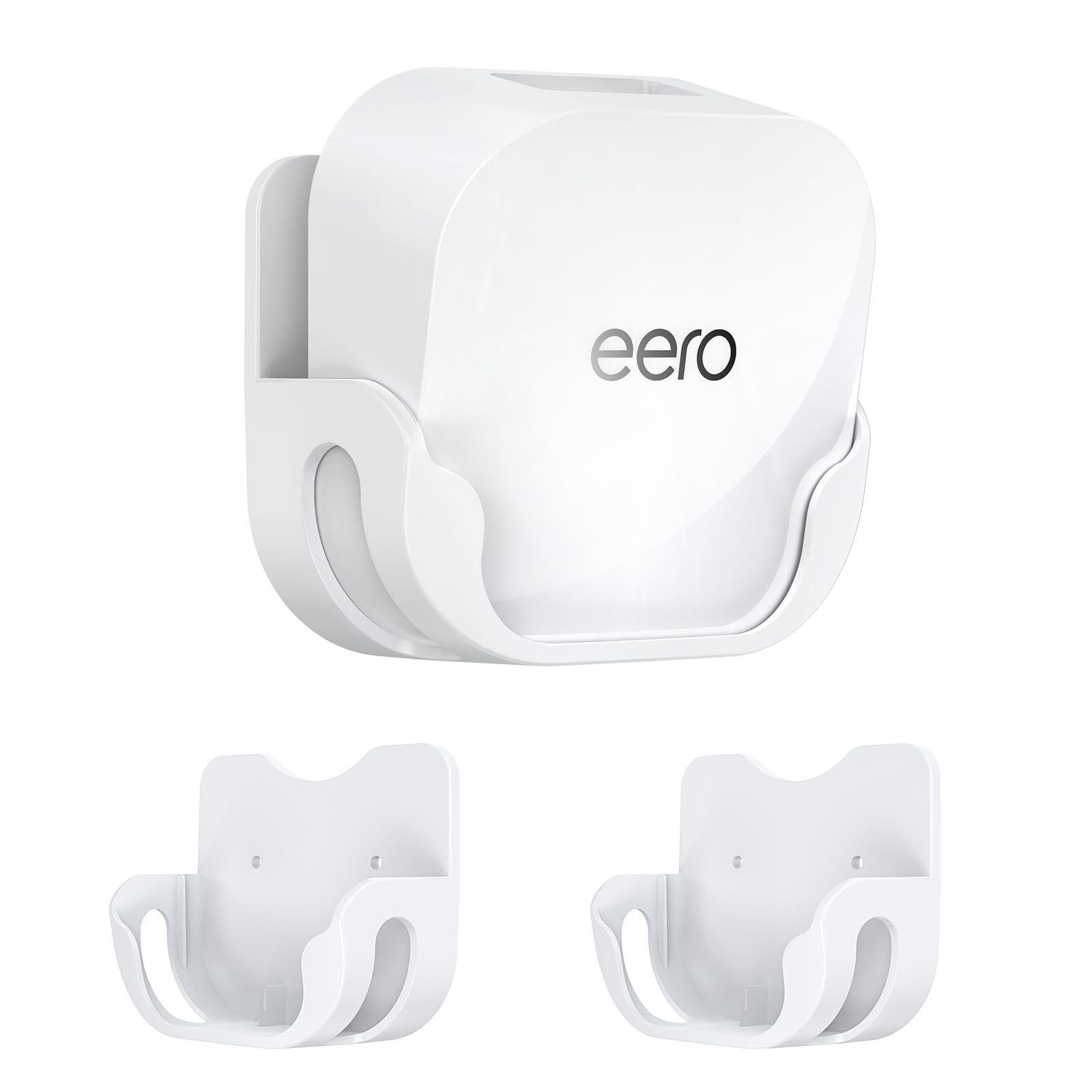 EDUP Wall Mount for eero 7 WiFi Router, Space Saving Bracket with Hidden Cable Management, Custom Fit for eero 7 Dual Band Mesh System, Easy Installation (White, 2 Pack)