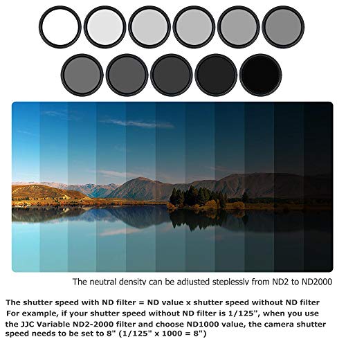 Image of JJC 67mm ND Filter ND2-2000 VND Variable Neutral Density Adjustable Fader for SonyFE 24-70mm f4 /FujifilmXF 16mm f1.4 /CanonRF 24-105mm f4-7.1 /CanonEF-S 10-18mm f4.5-5.6 /Sigma16mm f1.4(JJC F-ND2K67mm)