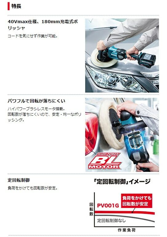 Amazon | マキタ(Makita) 充電式ポリッシャ 40Vmax2.5Ah バッテリ