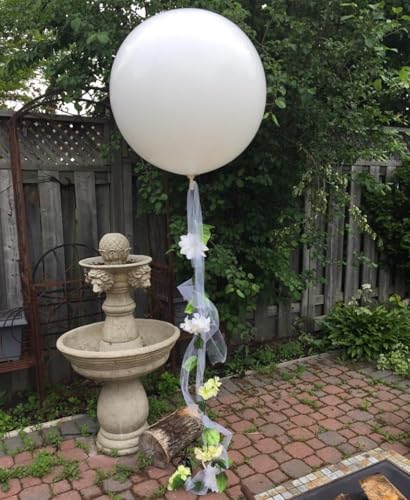 Image of 36 Inch White Balloons - 9Pcs Giant White Balloons Jumbo Large Thick Big White Latex Balloons for Birthday Baby Shower Wedding Graduation Photo Shoot Christmas Themed Party Decorations