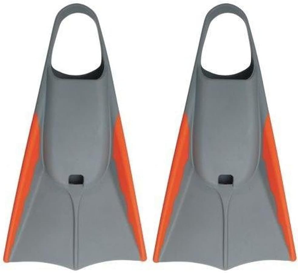 Dorsal Phantom High-Performance Bodyboard Floating Swim Fins / Flippers, Gray, X-Small - Men's US Size 4-5