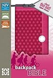 NIV, Backpack Zipper Bible, Imitation Leather, Pink, Red Letter