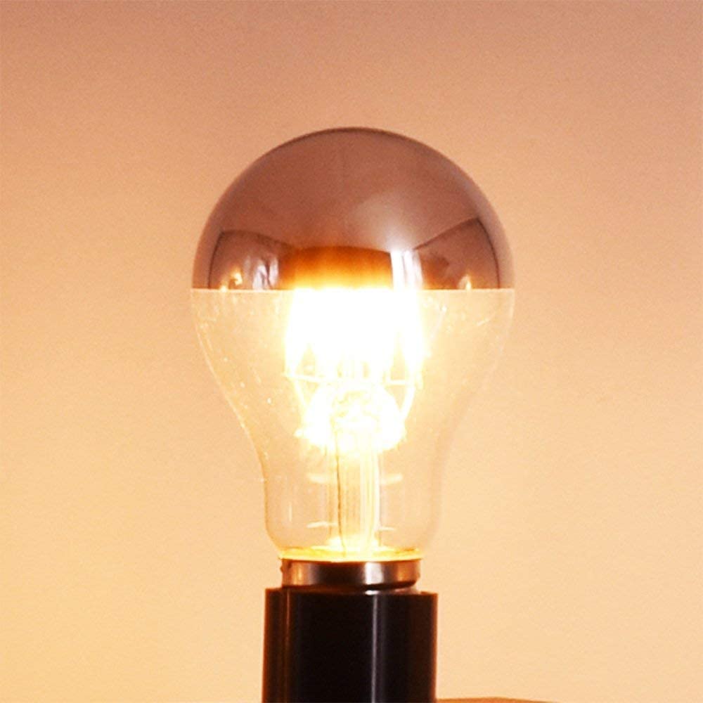 RZL Lighting, Paquete de 5/10/15, bombilla Led Edison AC220V A19 E27 4W/8W bombilla de filamentos de tazón plateado superior lámparas de luz de corona de medio cromo(10PCS 8w)