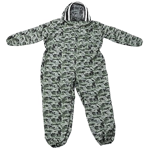 Terno de Abelha de Uma Peça Com Zíperes Duplos e Luvas XL para Apicultor - Roupas e Suprimentos de P