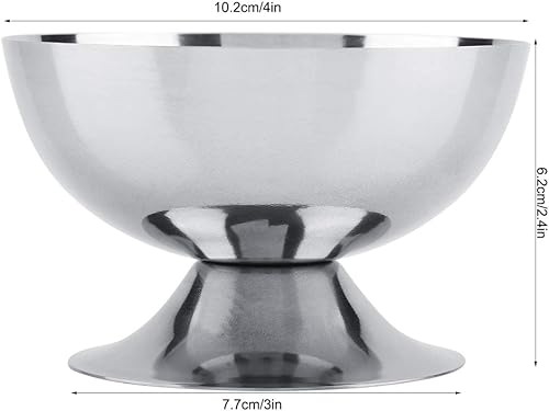 Miniatura 10 de Hapivida Taza de helado de acero inoxidable, tazones de postre para servir, tazones para salsa, mini tazas de yogur con patas redondas, bocadillos y