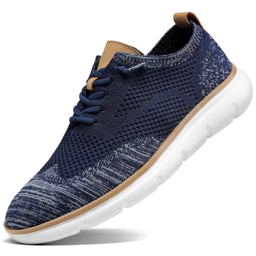 Image of Mens Casual Dress Sneakers Fashion Walking Mesh Oxfords Shoes Business Work Lightweight Soft Sole