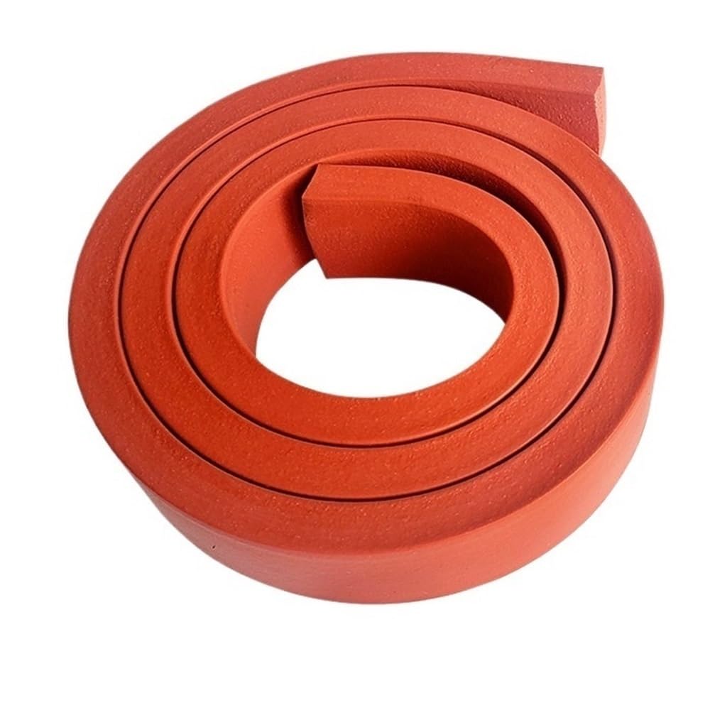 Wetterabisolierung, weißer selbstklebender Dichtungsstreifen, 1 m, roter rechteckiger/quadratischer Kopf, Schaumstoff-Silikondichtung, flaches Pad (20 x 2 mm)
