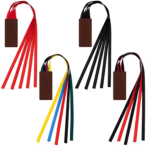 Ruban marque-page en cuir coloré pour livre lot de 4 styles élégants accessoire lecture