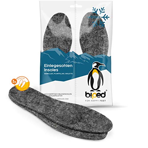 biped 3 Pairs of Extra Thick Felt Insoles –Insulating and Durable z1014 (6)