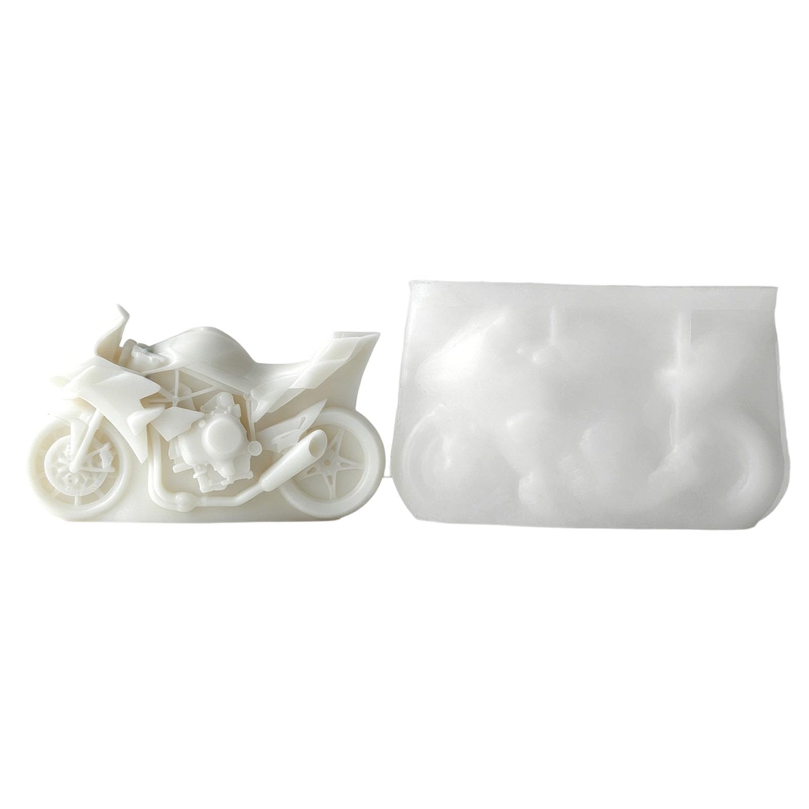 Buxuaaaa Motorcycle Shape Silicone Molds for Making Soap Home Decoration Gypsum Statue and Epoxy Resin Project Chocolate Motorcycle Cast