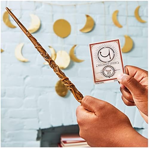 Official Wizarding World, Authentic 12-Inch Spellbinding Hermione Granger Wand with Collectible Spell Card Kids Harry Potter Fancy Dress Role Play Toys for Ages 6 and Up