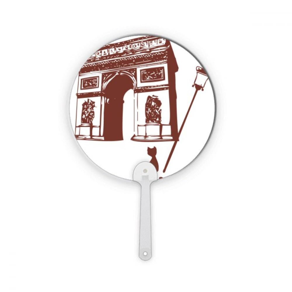 Éventail Arc de Triomphe plastique rond souvenir France Paris décoration artisanat