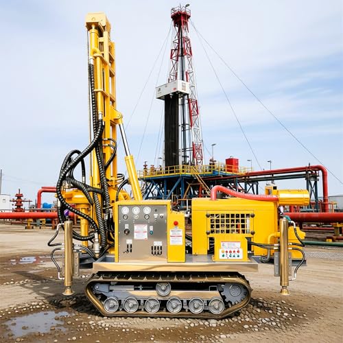 Professional Deep Well Drilling Equipment, 150m-300m Hydraulic & Pneumatic Borehole Machine for Farm Irrigation, Residential Water Supply, Geothermal Heat Pump Installation & Rock Drilling