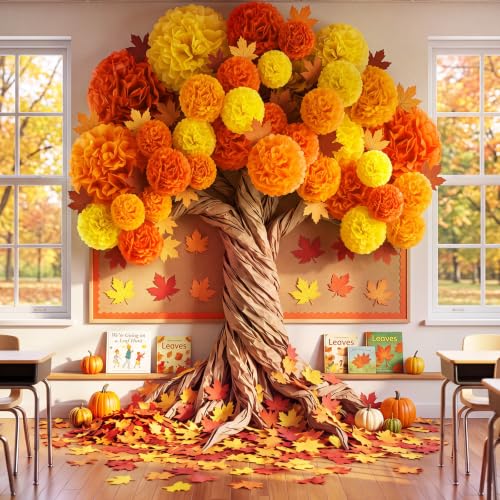 Gilprop Fall Classroom Tree Bulletin Board Set, DIY 3D Tree for Wall Decor