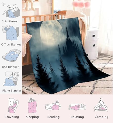 Couverture Halloween chaude et légère pour chambre à coucher style gothique - 8