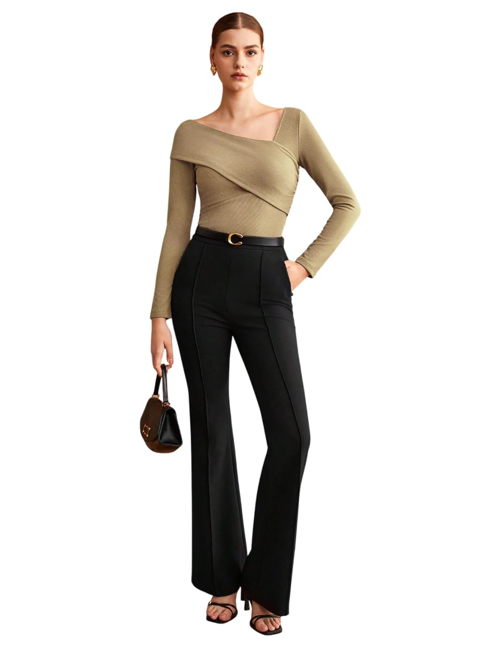 Women's Solid Armagnac Beige Stretchable Stylish Top