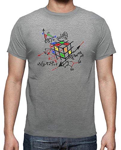 latostadora - Camiseta Cubo Rubick Esquema Negro para Hombre Gris vigoré L