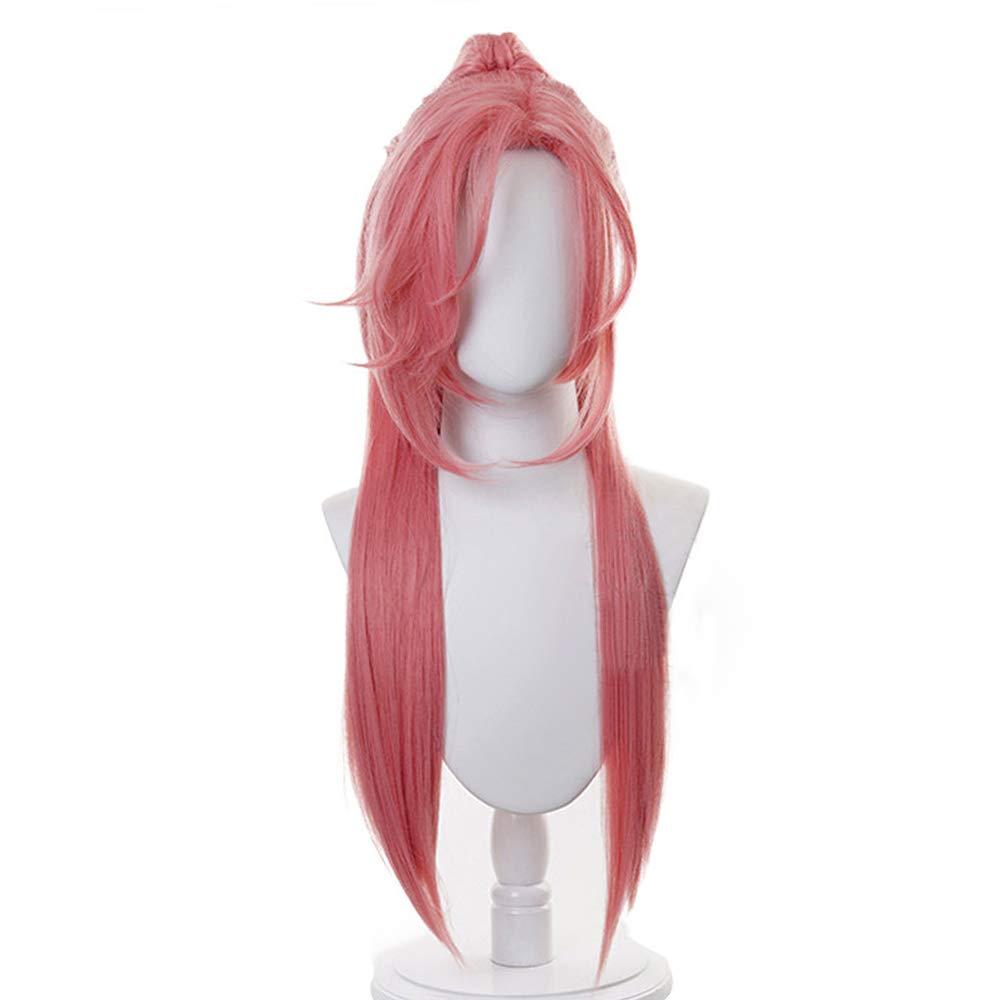 Shancon Anime Cherry Blossom Kaoru Sakurayashiki Wig Pink Long Clip on Ponytail Curly Party Hair Halloween Accessory Cosplay Props