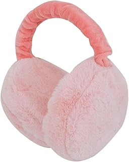 Monique Unisex Winter Soft Warm Plush Earmuff Adjustable Foldable Hamburger Ear Muffs Sport Outdoor Travel Ear Warmers Pink