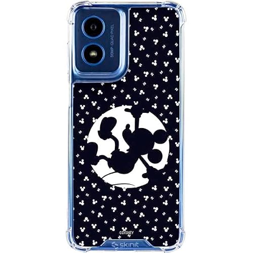 Skinit Clear Phone Case Compatible with Moto G Play 4G - Officially Licensed Disney Mickey Mouse Falling Silhouette Design