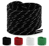 Lacenio Schnürsenkel wanderschuhe Schnürsenkel schwarz grau Laces für Sportschuhe Arbeitsschuhe Schlittschuhe Ersatz Schuhbänder Trekking schwarz-grau 120 cm