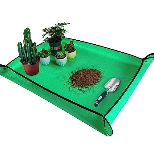 39.5' x 31.5' Large Repotting Mat for Indoor Plants Transplanting Control Mess Table Top Gardener Portable Potting Tray Succulent Potting Garden Mat Gardening Gifts for Women Plant Lady Gifts