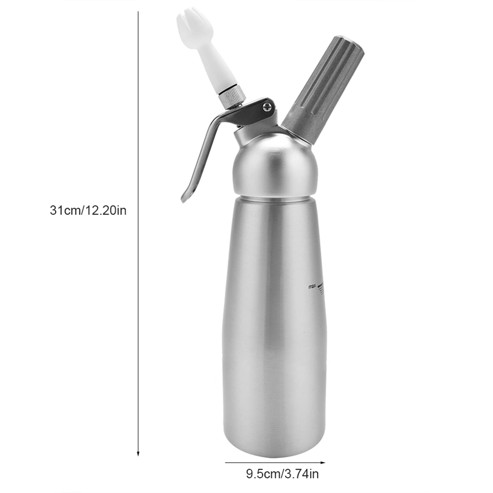 Set Sifone per Panna in Alluminio con Tre Ugelli per Casa e Bar (1000 ml)