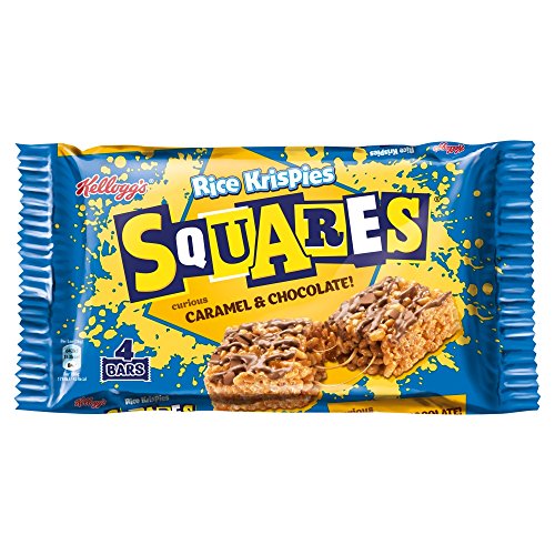 Kellogg's Rice Krispies - Cuadrados de caramelo y chocolate, 145 g, 18 unidades