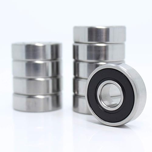 Miniatura 3 de Donepart Rodamientos de 1/2 pulgada, 1/2 x 1-1/8 x 5/16 pulgadas, rodamientos de rodillos sellados de goma doble R8-2RS, precisión ABEC3 para motor