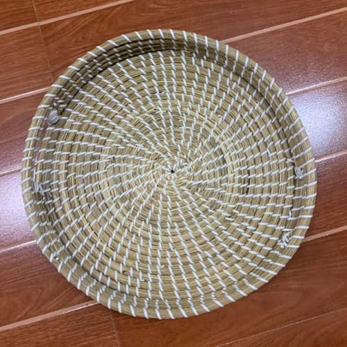 Bandeja de algas marinas tejida decorativa con amplio espacio de almacenaje 7