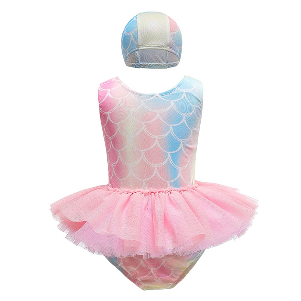 Buy Little Girls One Piece Cute Sleeveless Shiny Rainbow Mermaid