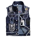 ✅Material: 80 % Stretch-Denim, 20 % Polyester, Frei Dehnbar, Gewaschener Denim-Stoff, Hautfreundlich, Weich, Elastisch, Gute Formstabilität. Die Jeansweste Besteht Aus Hochwertigem, Mittelschwerem, Atmungsaktivem Denim-Stoff Mit Robusten Nähten